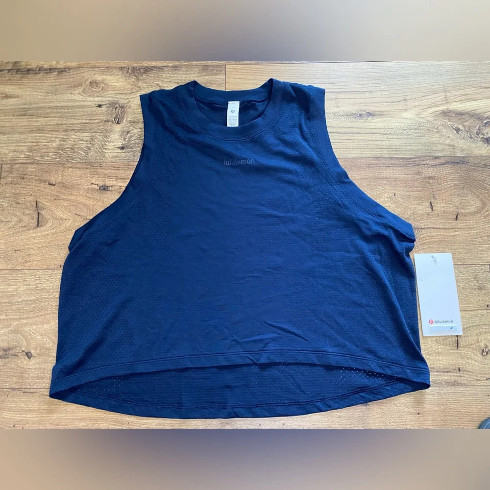 NWT Lululemon Swiftly Cropped Oversized Tank Top Club Blue / Club Blue Size 14